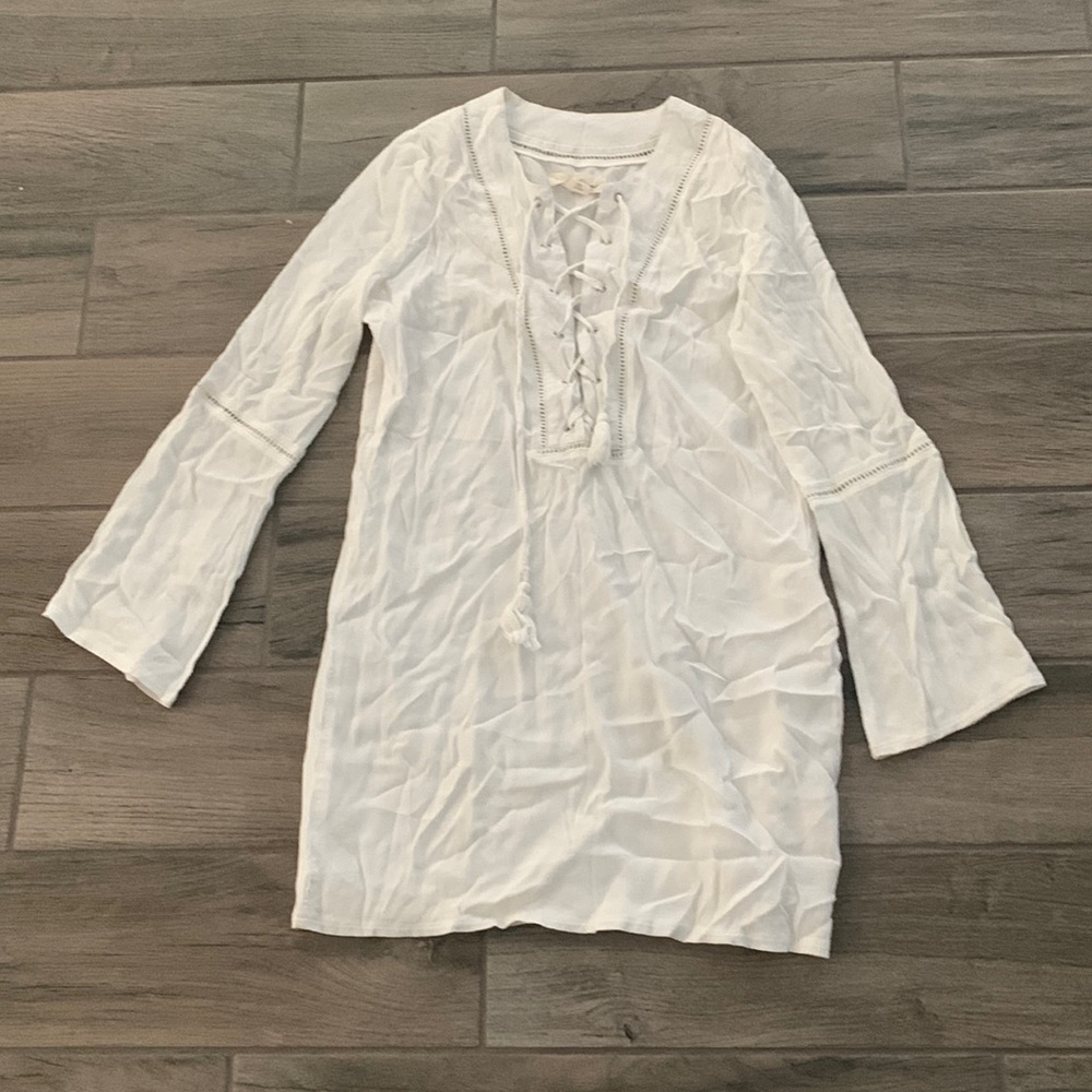 Lost in Lunar white long sleeve dress